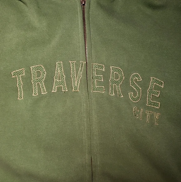 Traverse City Lime Green Zip-Up Hoodie - Picture 4 of 8